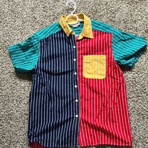 80’s vintage unisex color block hip hop shirt